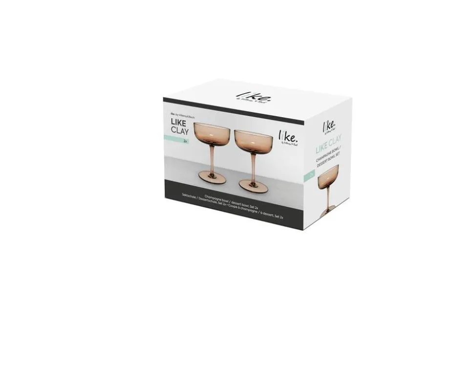 Villeroy&Boch Like Samppanjalasisetti 9x12 cm 0,1l Clay 2-os.