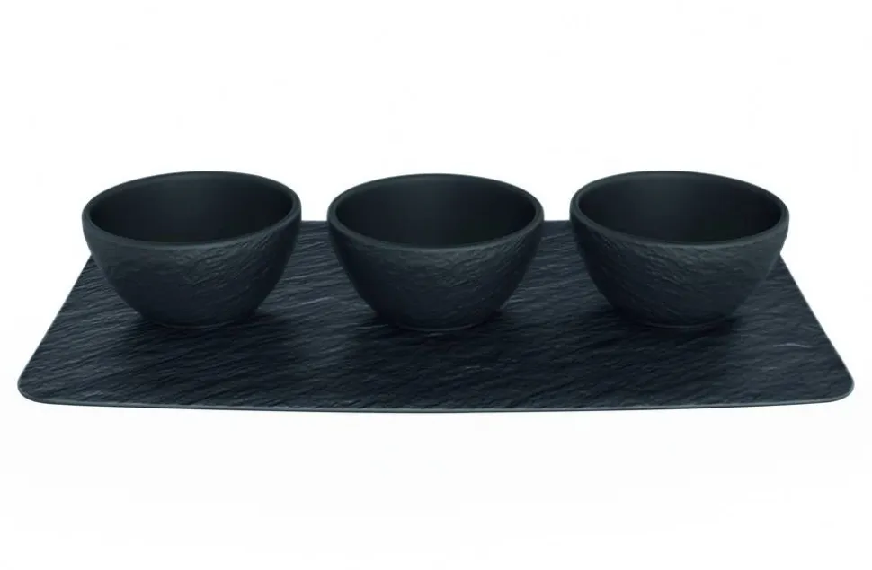 Villeroy&Boch Manufacture Rock Dippikulhosetti musta 4-os.