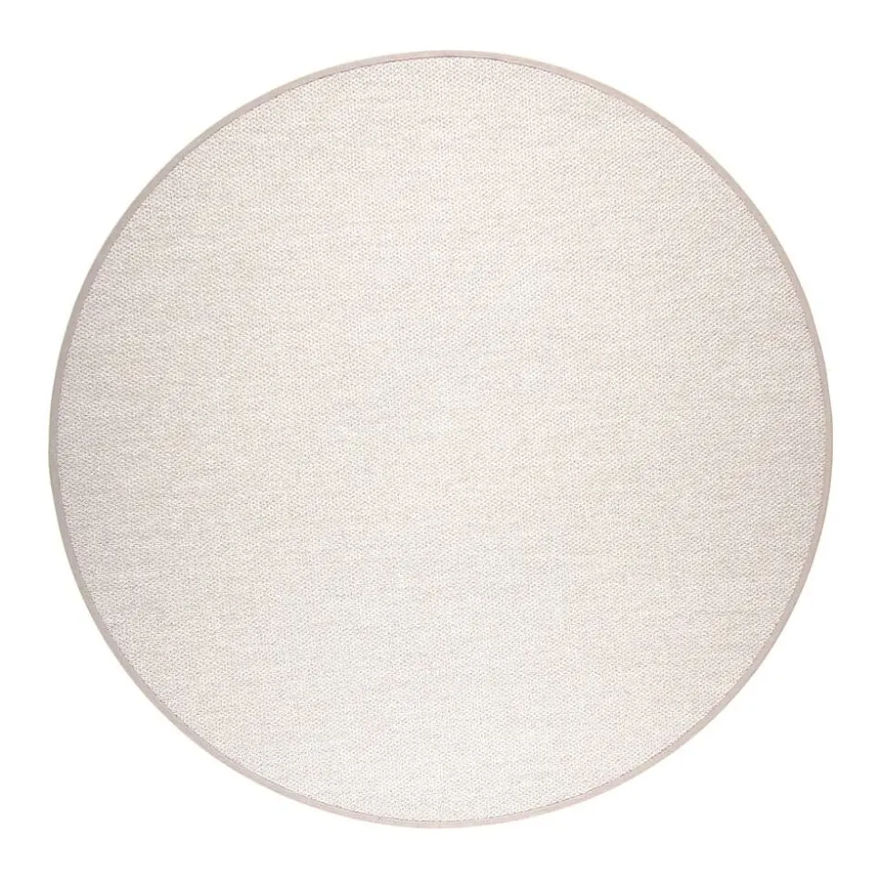 VM-Carpet Aho 72 beige, kapea pellavakantti Ø 200 cm